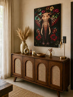 Buffet Atlas en bois exotique fait main 