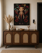 Buffet Atlas en bois exotique fait main 