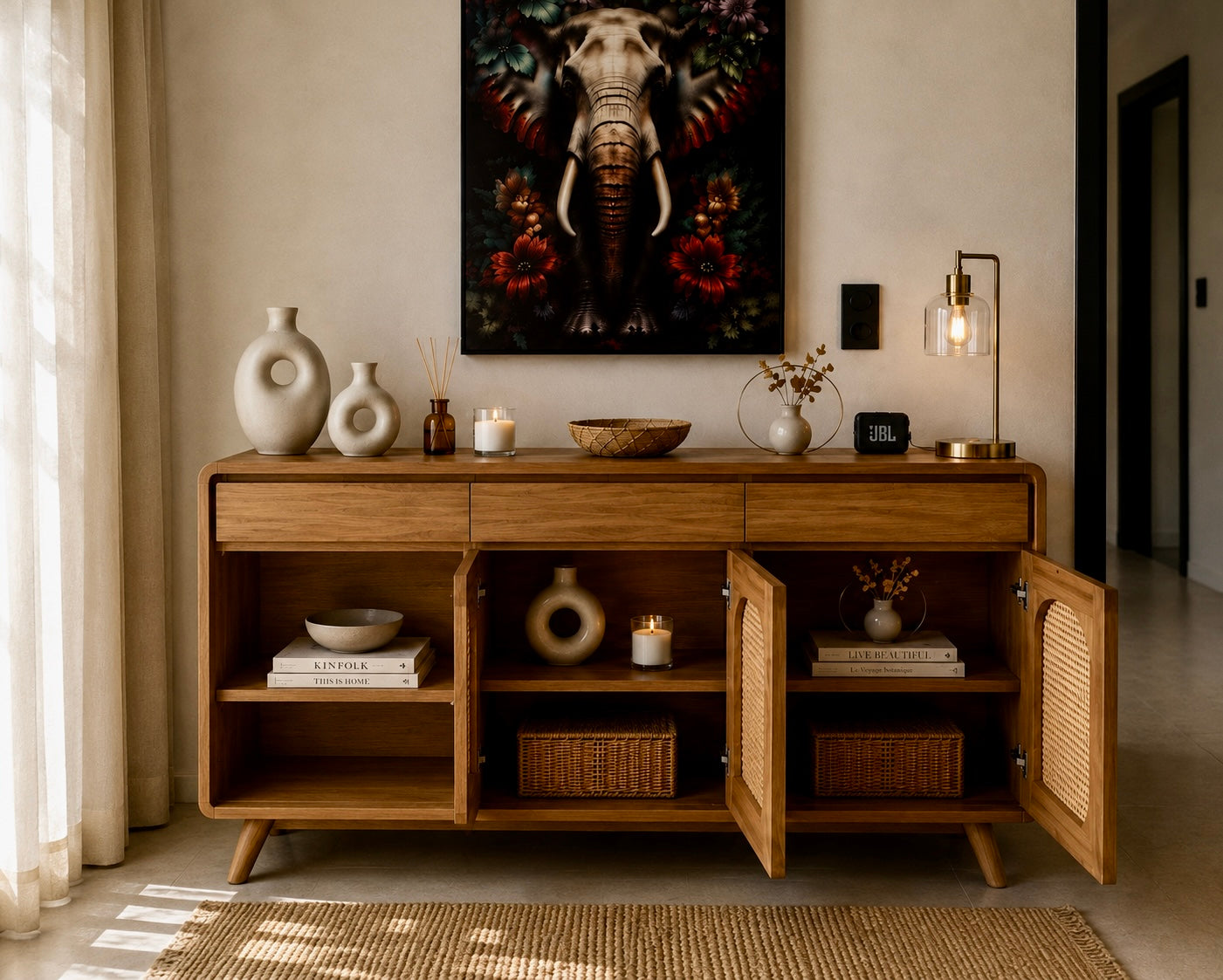 Buffet en bois fait main 