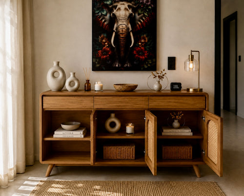 Buffet en bois fait main 