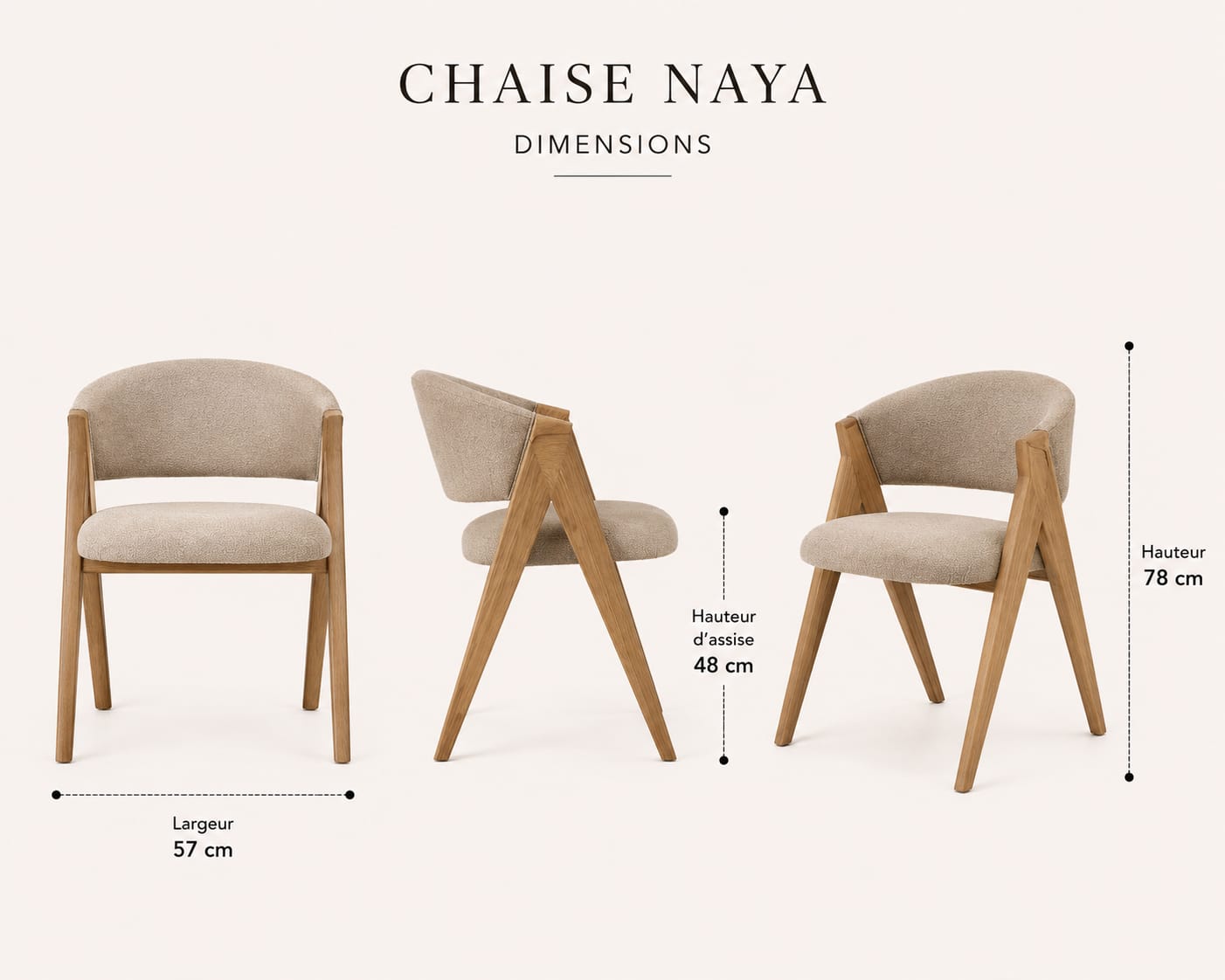 Chaise NAYA bois exotique Dibétou
