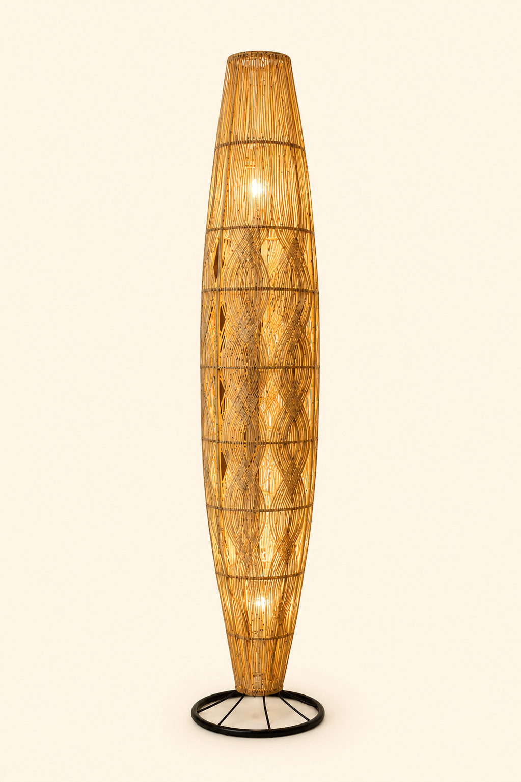 Lampe Dune en rotin au design artisanal