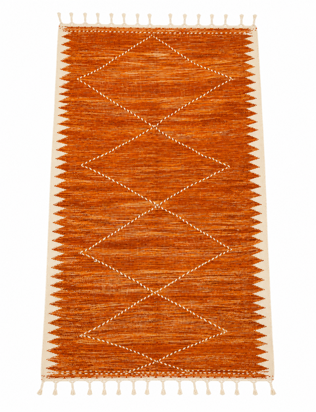 Tapis Terra artisanal avec franges